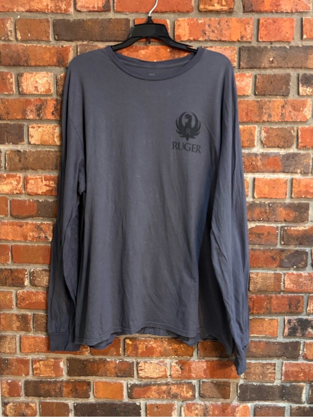 Ruger Firearms mens logo eagle long sleeve tee gray XXL